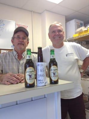 Owner Gary Wilder (left) with long time patron John.