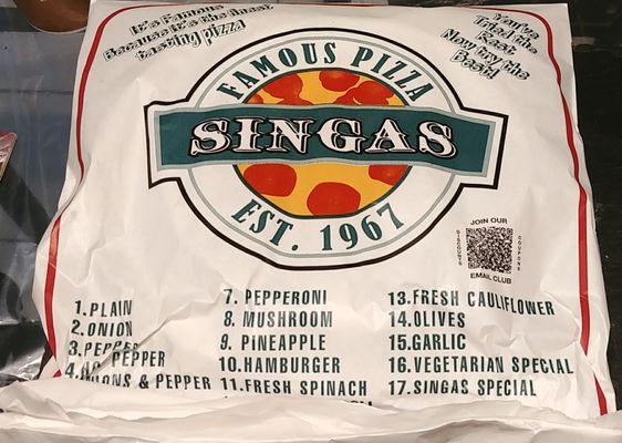 Singas' iconic packaging.