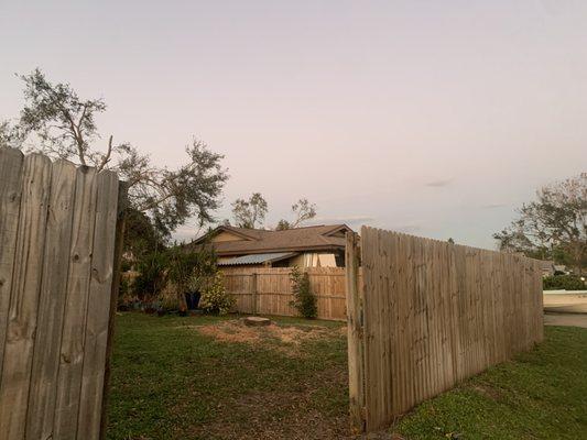 A tree post removal