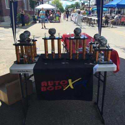 Auto Body Xperts sponsored the Bean Bag Tournament at the downtown Wayland Main Street Celebration 2016