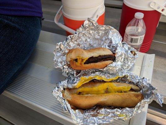 Football in France and the dogs and the burgers aren't that bad! Good food on the cheap!