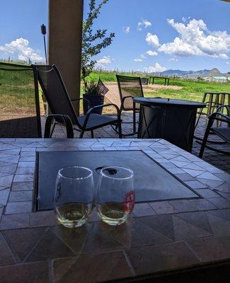 Wine tasting on the patio!