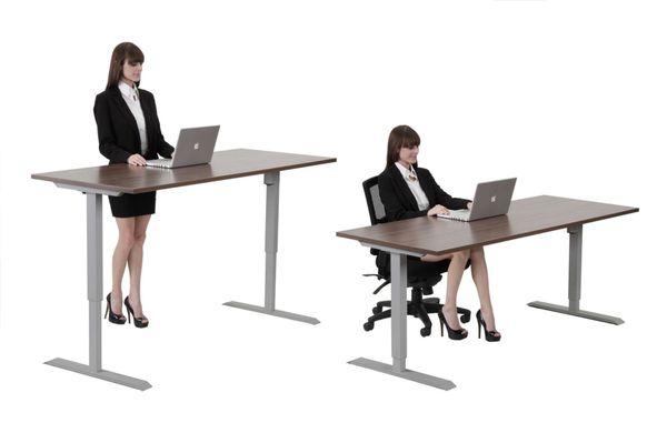 New sit to stand desks built to ease your back and keep you working comfortably. Don't be beholden to your chair!