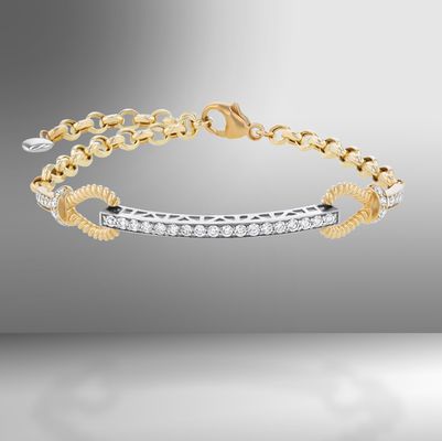 Two-Tone Diamond Bracelet #diamond 
 #bracelet #gold