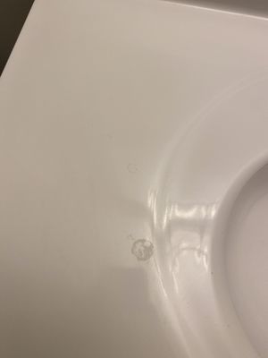 toothpaste left on bathroom counter