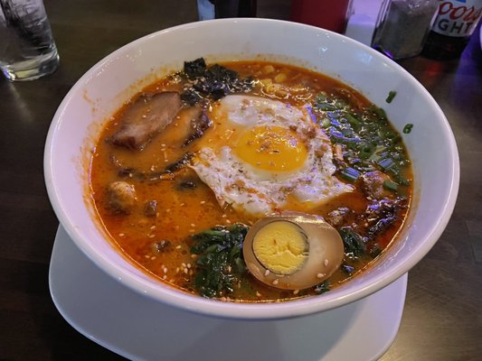 Spicy ramen with pork belly