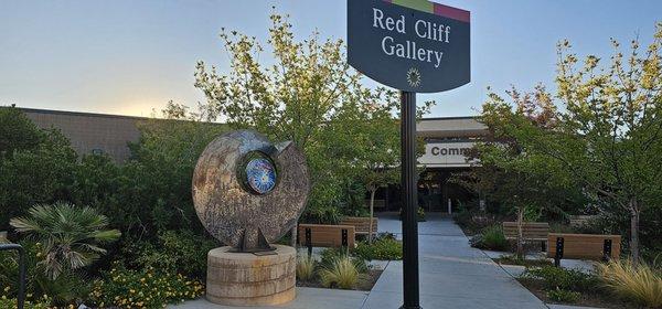 Beautiful Red Cliff Gallery from 200 East.  The outside garden feels cool to rest or visit with friends.