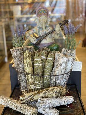 Large selection of Sage, Lavender, Cedar, Yerba Santa and more.