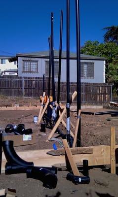 Underground drain installation for a single family home in San Diego, CA.