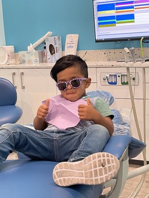 My son letting me know how he felt while at the dentist!