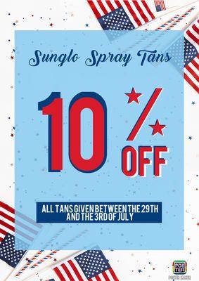 4th of July spray tan discount!!