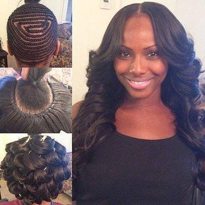 full head weave with hair out