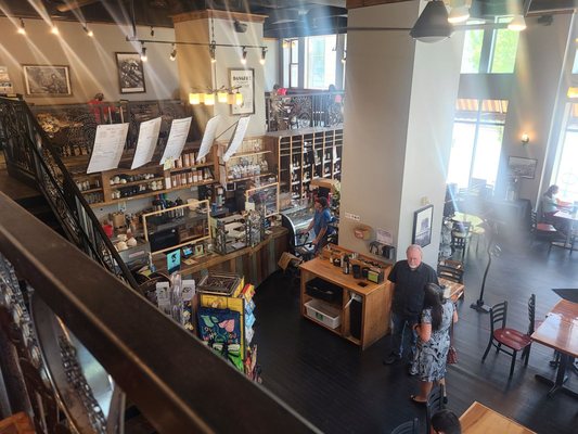 Adorable cafe. View from the second floor.