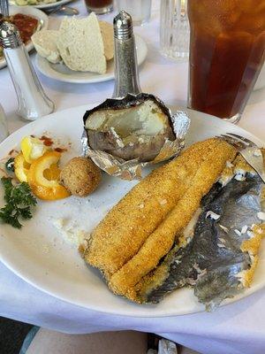 Full deboned fresh fried trout