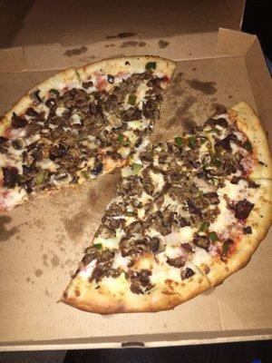 Philly cheesesteak pizza!