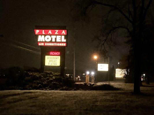 A nice evening evening view of the motel