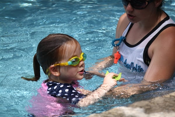 AquaMobile also provides private swim lessons for toddlers