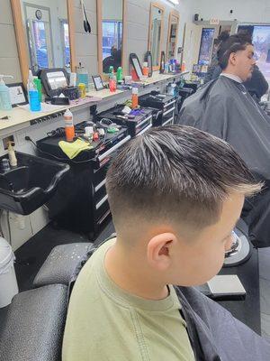 Boys Haircut (Shadow Fade, Trim on Top)