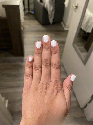 Regular Manicure with white nail polish