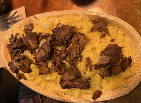 Gluten free Mac and cheese with brisket.