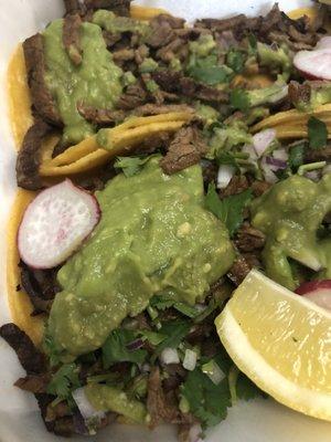 Carne Asada tacos with everything