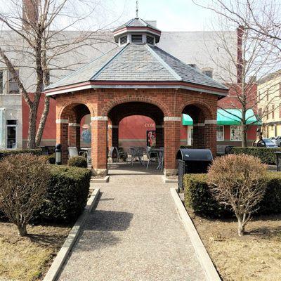 Gazebo rests in the middle of the plaza