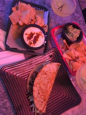 Queso, guacamole, quesadilla