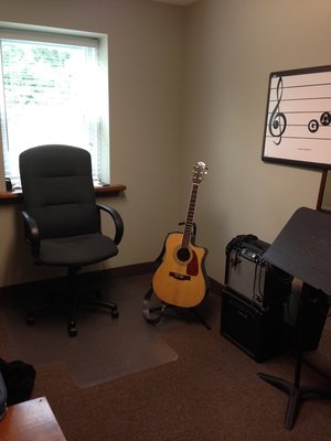 Our guitar and string room.