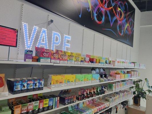 Nicotine Disposable wall! 4 Shelves filled with options