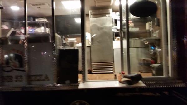 Inside food truck