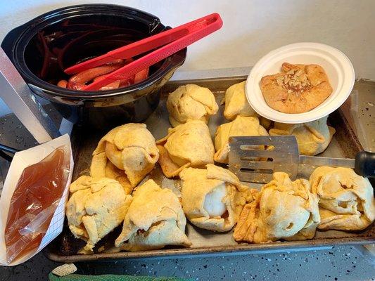 Hot apple dumplings.