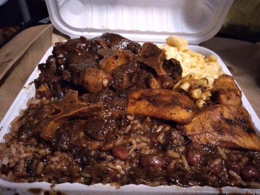 Oxtails, Rice n Peas and Mac n Cheese