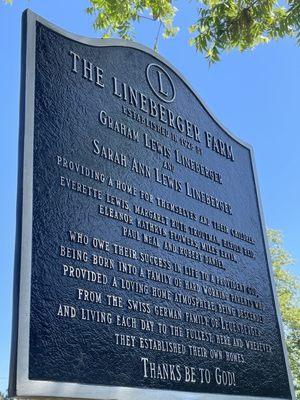 Lineberger farm history