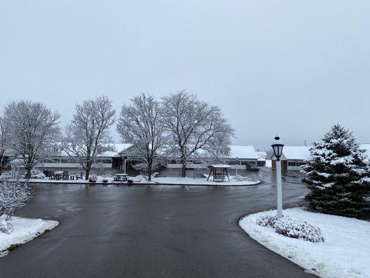 Snowy day at Dutch host inn