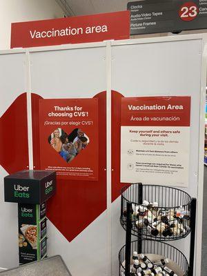 Within CVS there is a special area designed where pharmacists give injections