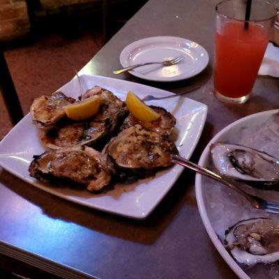 Grilled oysters and raw, both great!