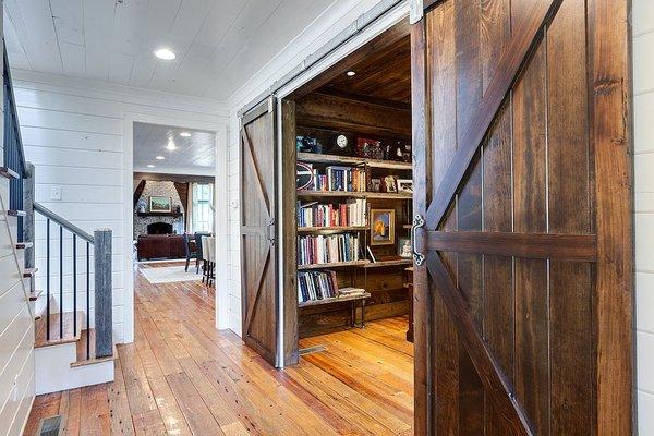 Barn Door entry way to home office