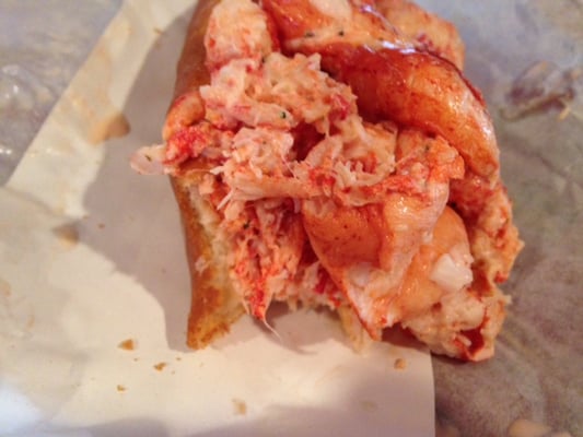 It's half eaten, but I used this angle to show how much lobster meat there is!