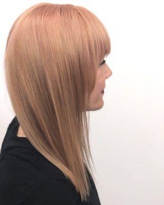 Peach hair. This is on the scalp lightener and a glaze