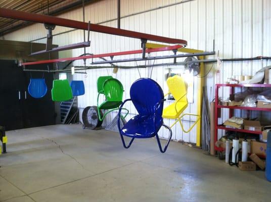 Selection of refinished lawn chairs