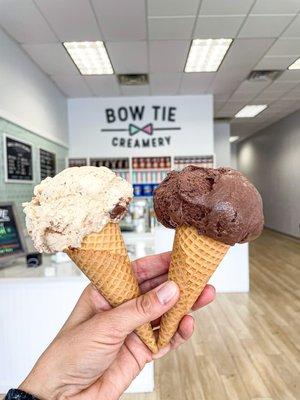 S'mores ice cream and dark chocolate gelato