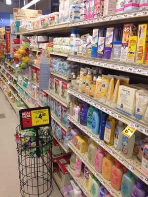 A half aisle of baby/infant products not just a shelf or two.