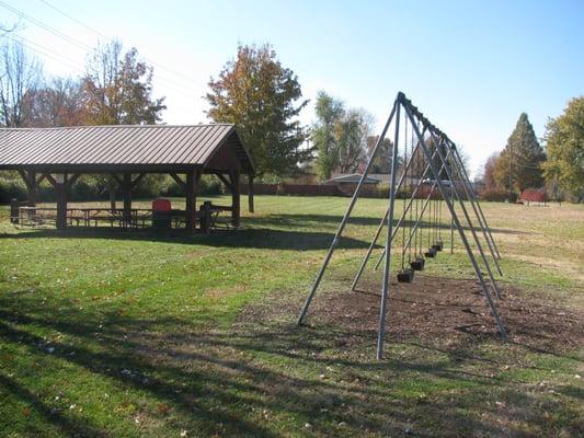 There is a swing set, but no baby swing.