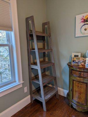 Ladder bookshelf assembly