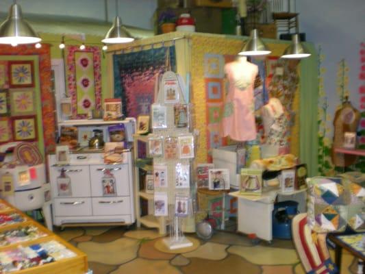 "Kitchen" area inside our shop -- lots of pattern ideas among vintage appliances.