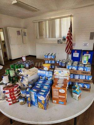 Monthly lunch and non-perishable pantry bag for each household