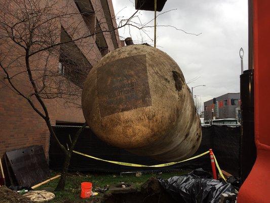 Underground storage tank removal at SCC.