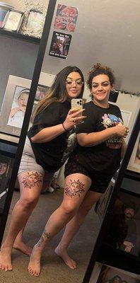 Daughter & I a few hours after getting tattooed