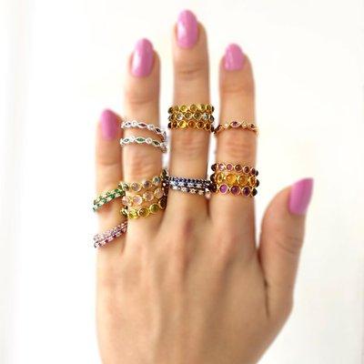 Satck-able Colored Gemstone Rings