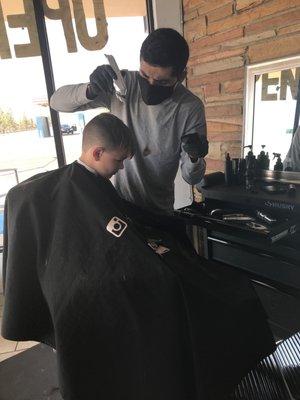 Barber shop haircut for the first time